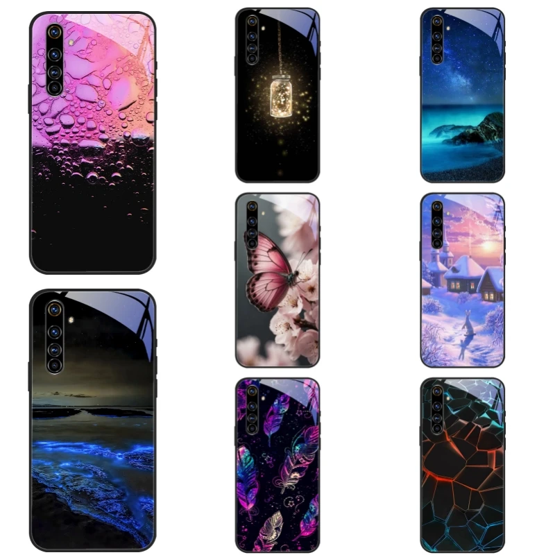 Стеклянные чехлы для Realme X50 Pro 5G X50m X50t модный мультяшный чехол из закаленного