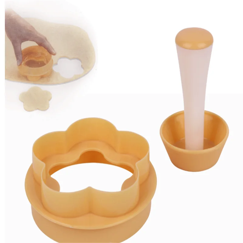 

Pastry Dough Tamper Kit Kitchen Flower Round Cookie Cutter Set Cupcake Muffin Tart Shells Mold Round/Phyllo Tartlet Shell Maker