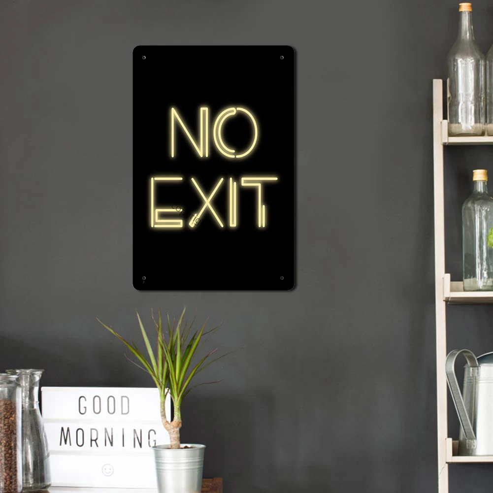 Винтажный неоновый ретро-плакат без выхода металлическая пластина искусство на