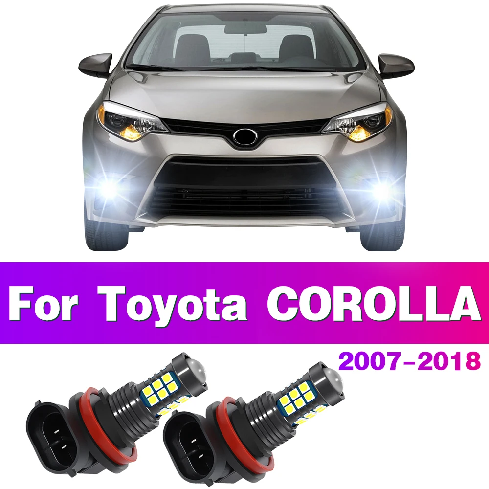 

2 шт. светодиодные автомобильные передние противотуманные фары, лампы для Toyota COROLLA 2007 2008 2009 2010 2011 2012 2013 2014 2015 2016 2018, автоаксессуары