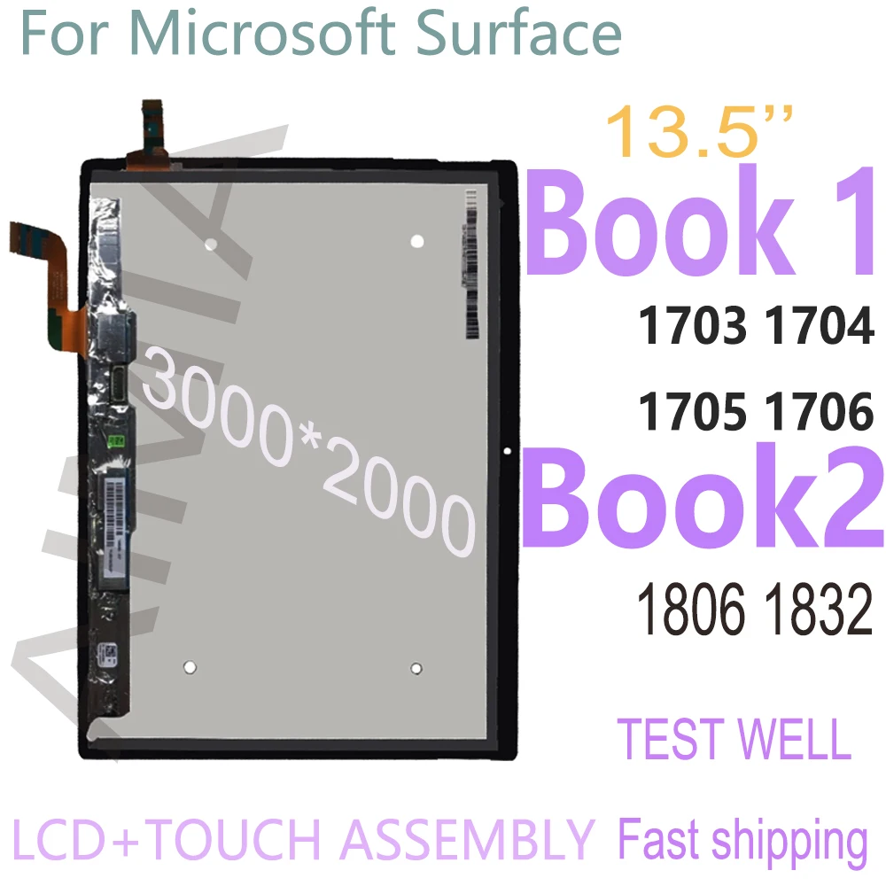 

Original 13.5 For Microsoft Surface Book1 Book 1 1703 1704 1705 1706 Book2 1806 1832 LCD Display Touch Screen Digitizer Assembly
