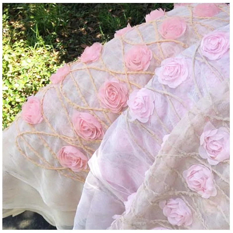 Африканская вышитая кружевная шифоновая ткань для платья, французская одежда «сделай сам», ткань для пэчворка из фатина, ткань 3D, ширина 130 см