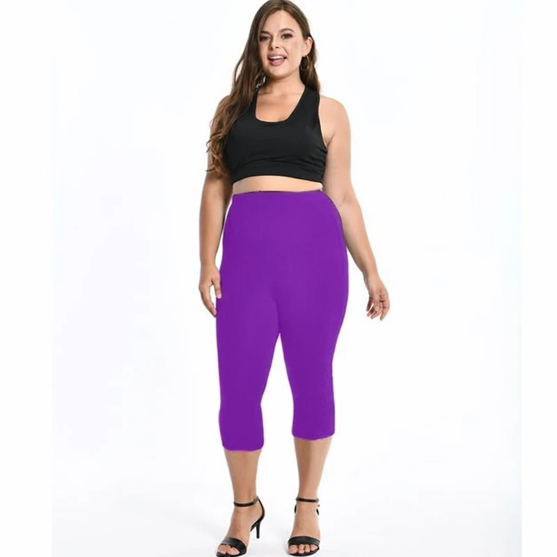 Джеггинсы Летние женские однотонные красочные укороченные капри 3/4 ...