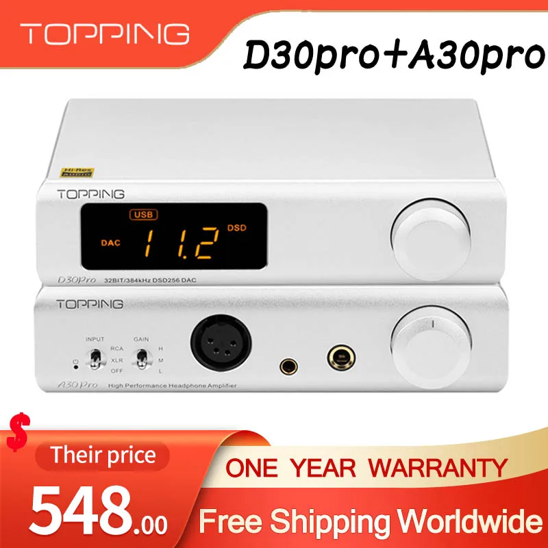 

TOPPING D30pro 4 CS43198 декодер + TOPPING A30Pro усилитель для наушников
