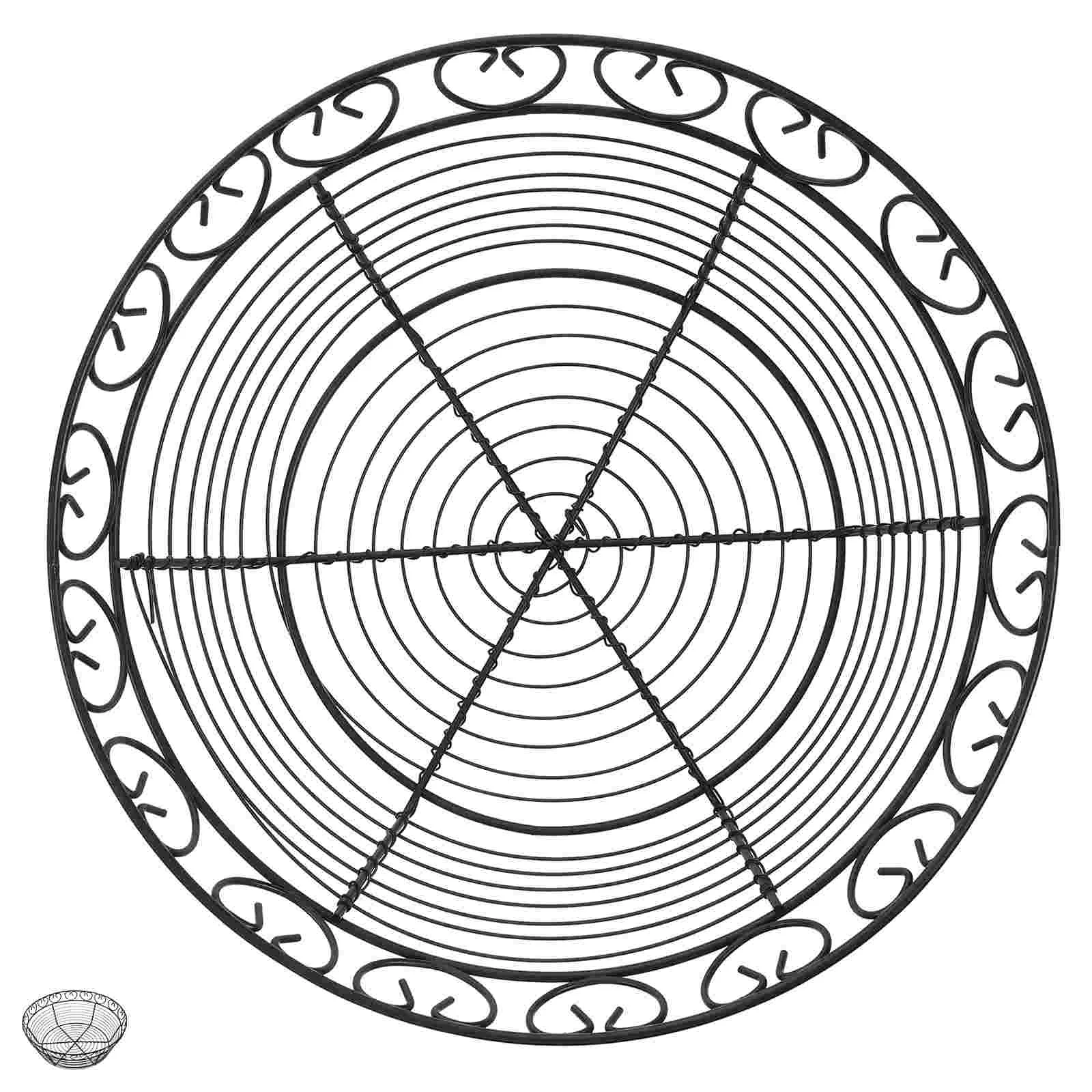 

Basket Fruit Wire Bowl Metal Kitchen Serving Iron Bread Storage Baskets Countertop Holder Vegetables Decorative Vegetable Black