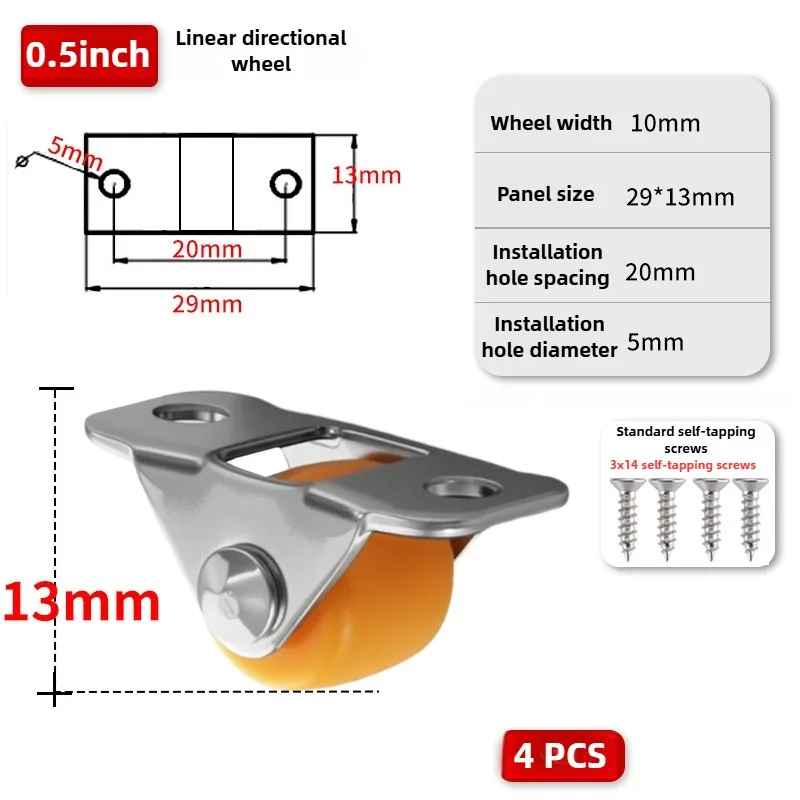 

Мебельные ролики 4 шт., 0,5 дюйма