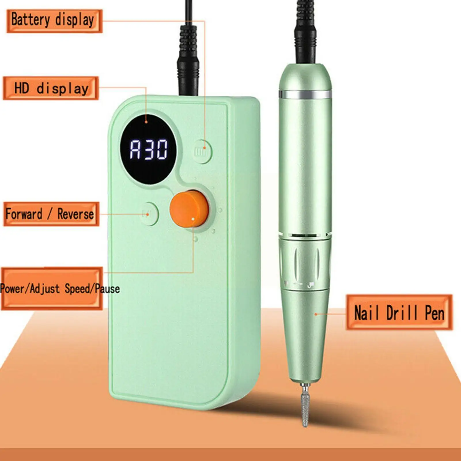 

30000rpm Rechargeable Electric Nail Drill Manicure Machine For Nail Gel Remove Electric Nail Files Professional Nail Art To P1b0