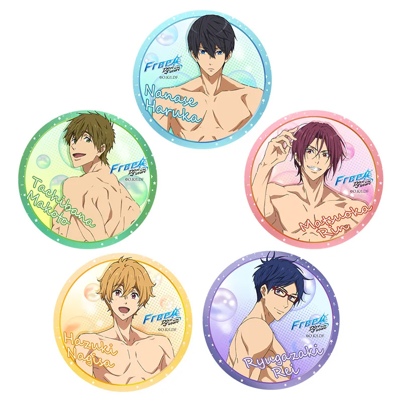 

Free Anime Badge Nanase Haruka Tachibana Makoto Figure Two-Dimensional Tinplate Decoration Genuine Toy Peripherals Gifts
