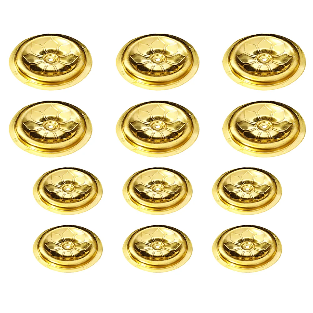 

12pcs Wick Floating Holders Oil Lamp Floating Wick Holders Buddhism Lampwick Floating Holders On- Water Trays for Temple Use
