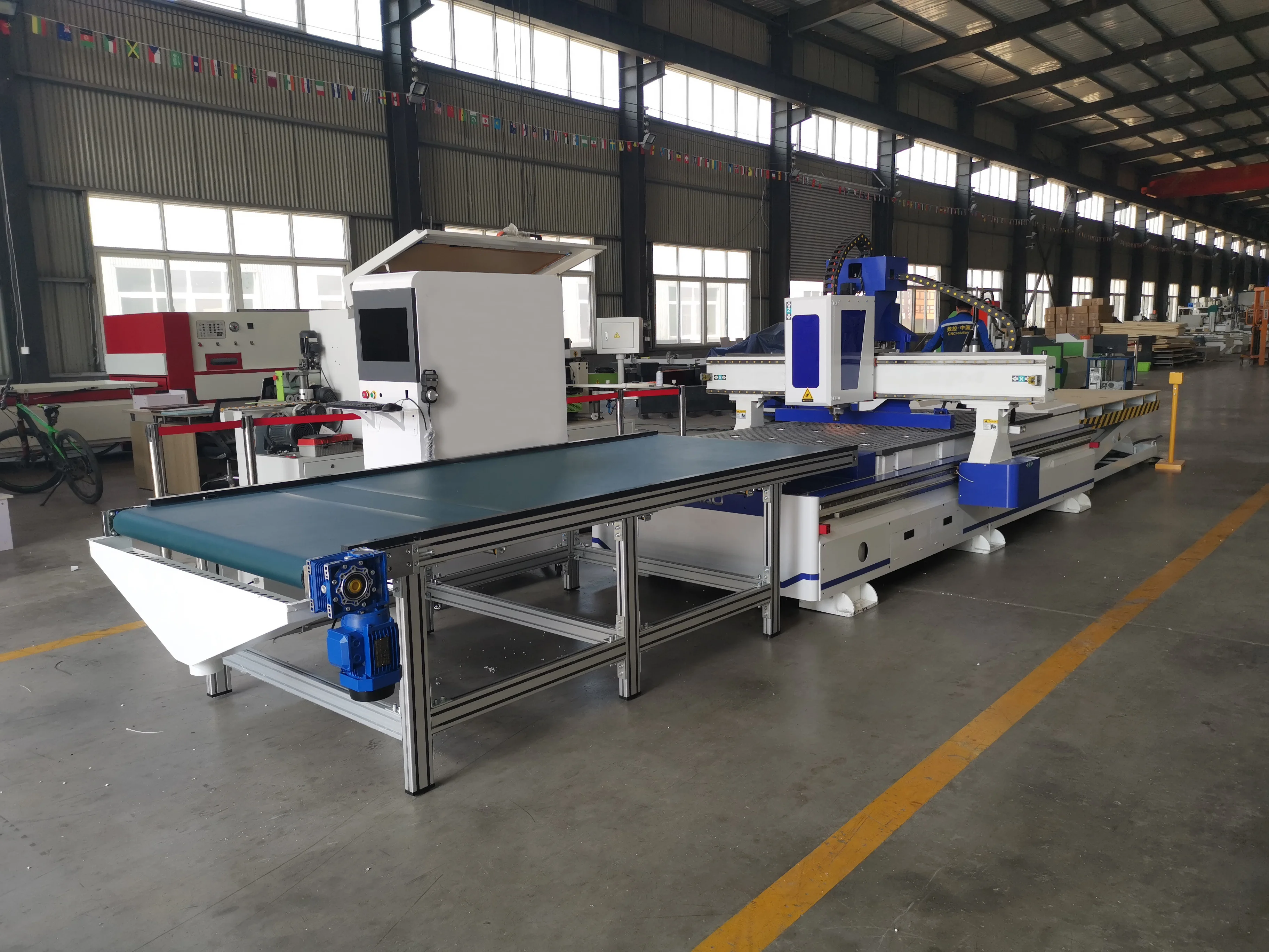 Jinan router 4x8ft 5x10ft wooden panel furniture automatic production line nesting machine price |