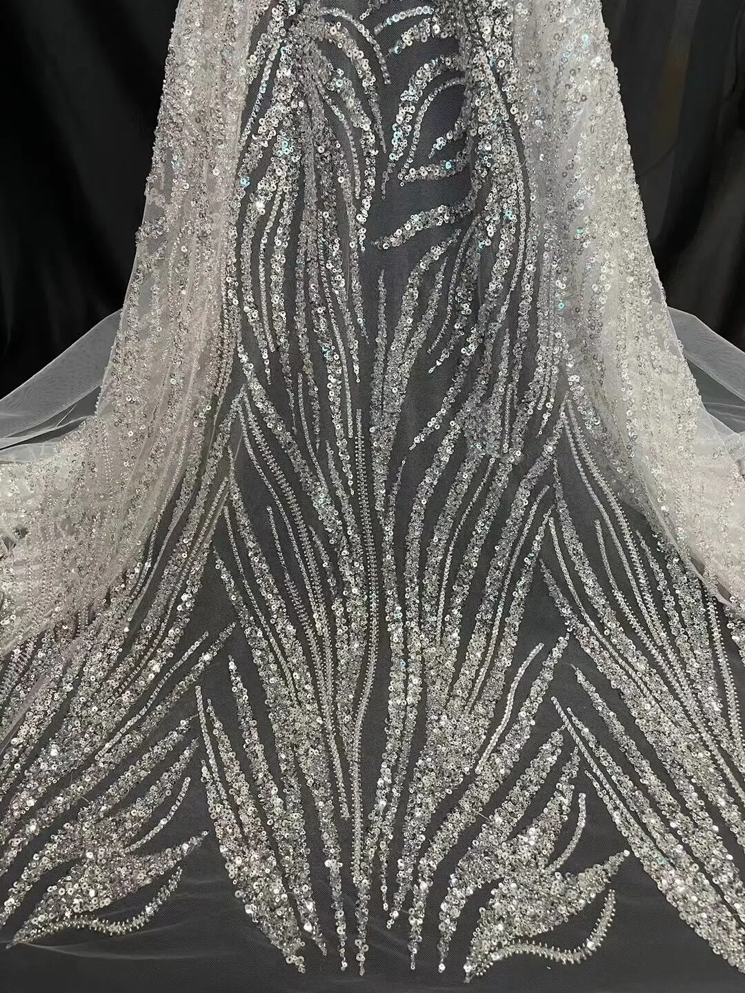 

Embroidery French African Lace Fabric Newest tull net fabric for bridal dress