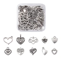 100pcs antique silver color heart charms tibetan style alloy pendant for jewelry making diy earring necklace bracelet findings
