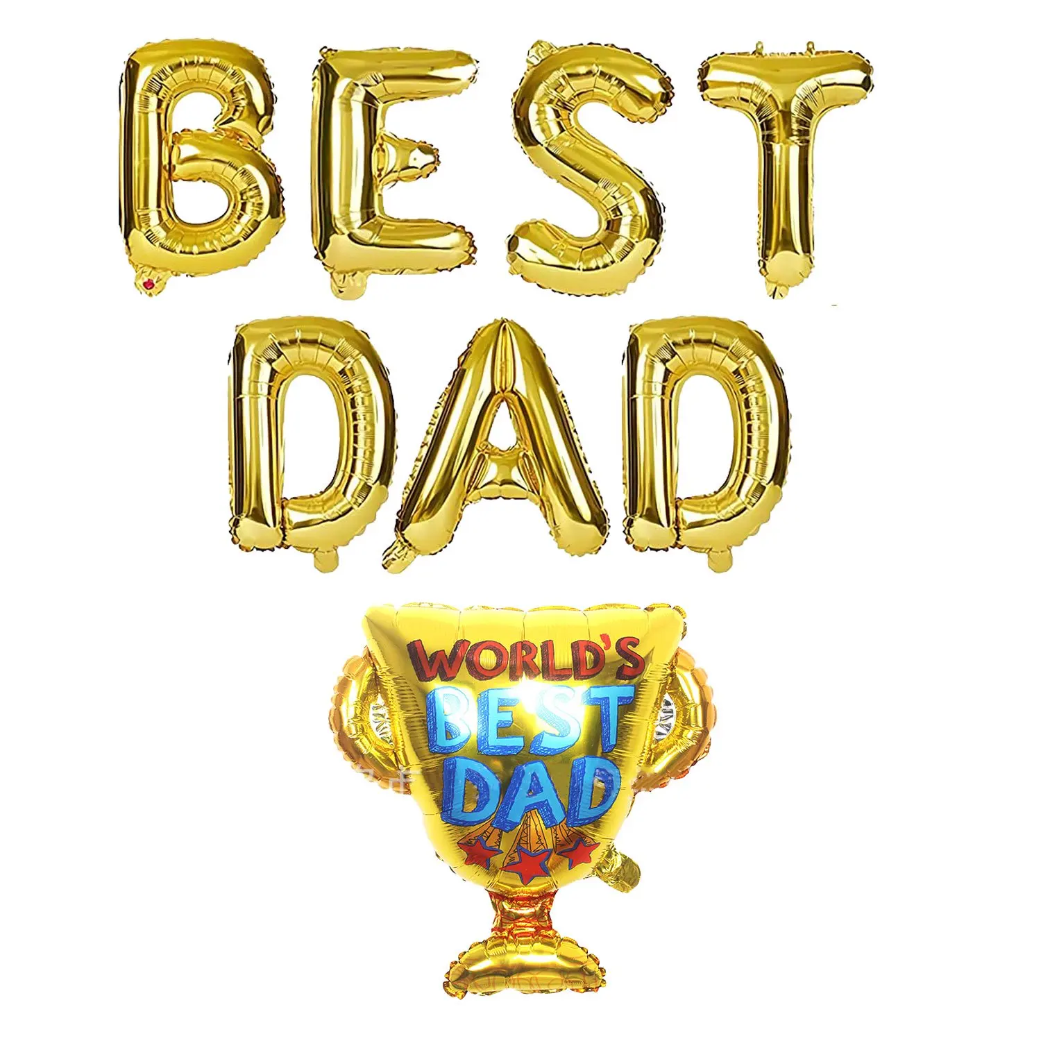 Best Dad Foil Balloons Decorations Happy Father's Day Party Supplie Gold Trophy Foil Balloon Gift for Dad's Birthday Party Decor
