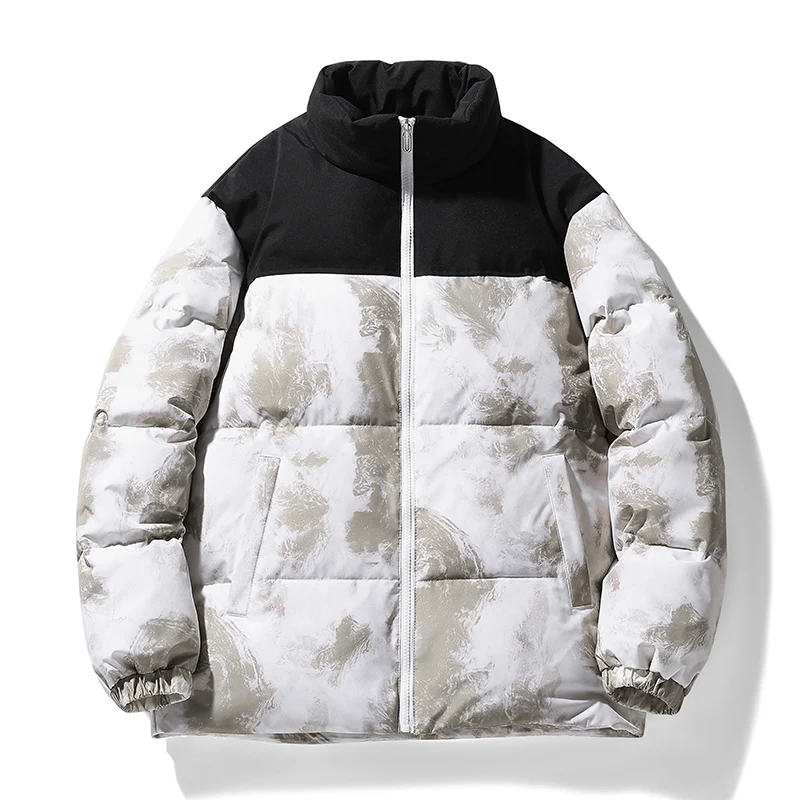 Down jacket winter new white eiderdown check country tide lovers thickened tide brand color stand collar coat