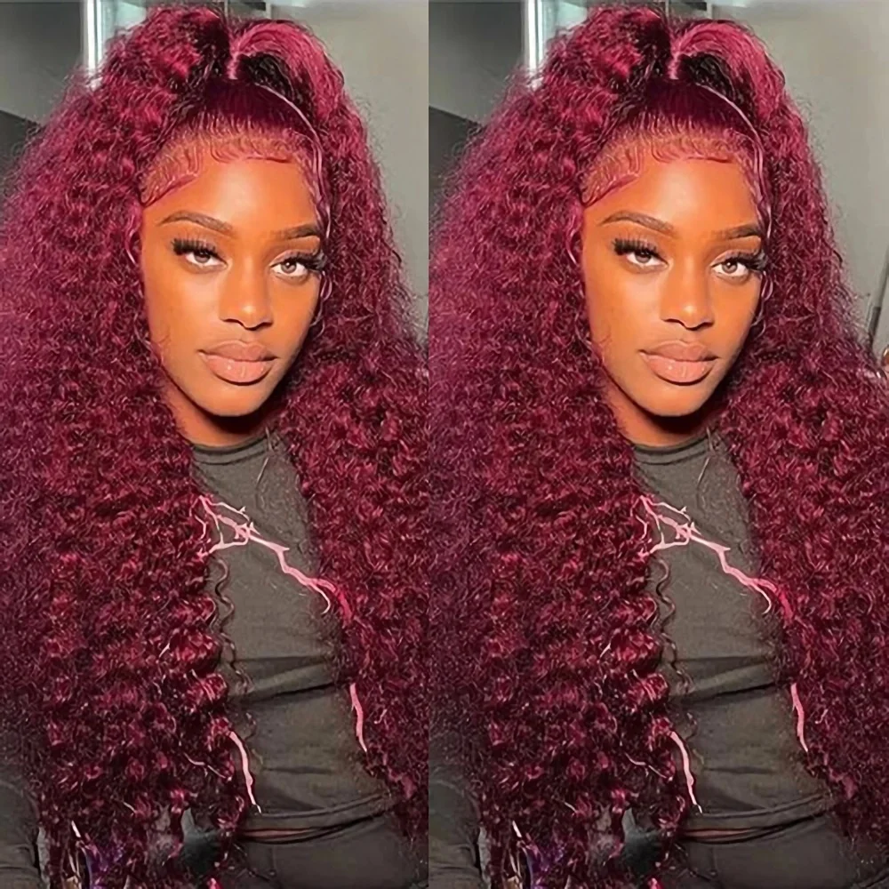 Парик бордовый с высокой четкостью натуральные волосы 13 х4 7 Х5 дюймов без клея
