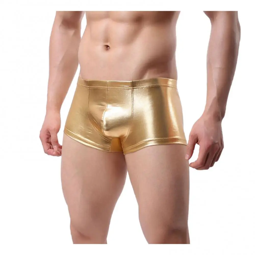 Боксеры мужские из лакированной искусственной кожи модное Клубное нижнее белье
