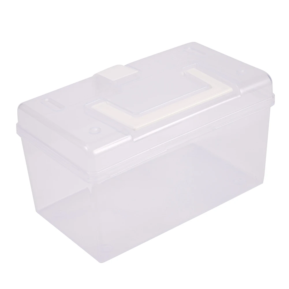 

Desk Organizer For Mask Storage Box Holder With Handle Household Sealed Large-Capacity Waterproof Dustproof Sundries Storage Box