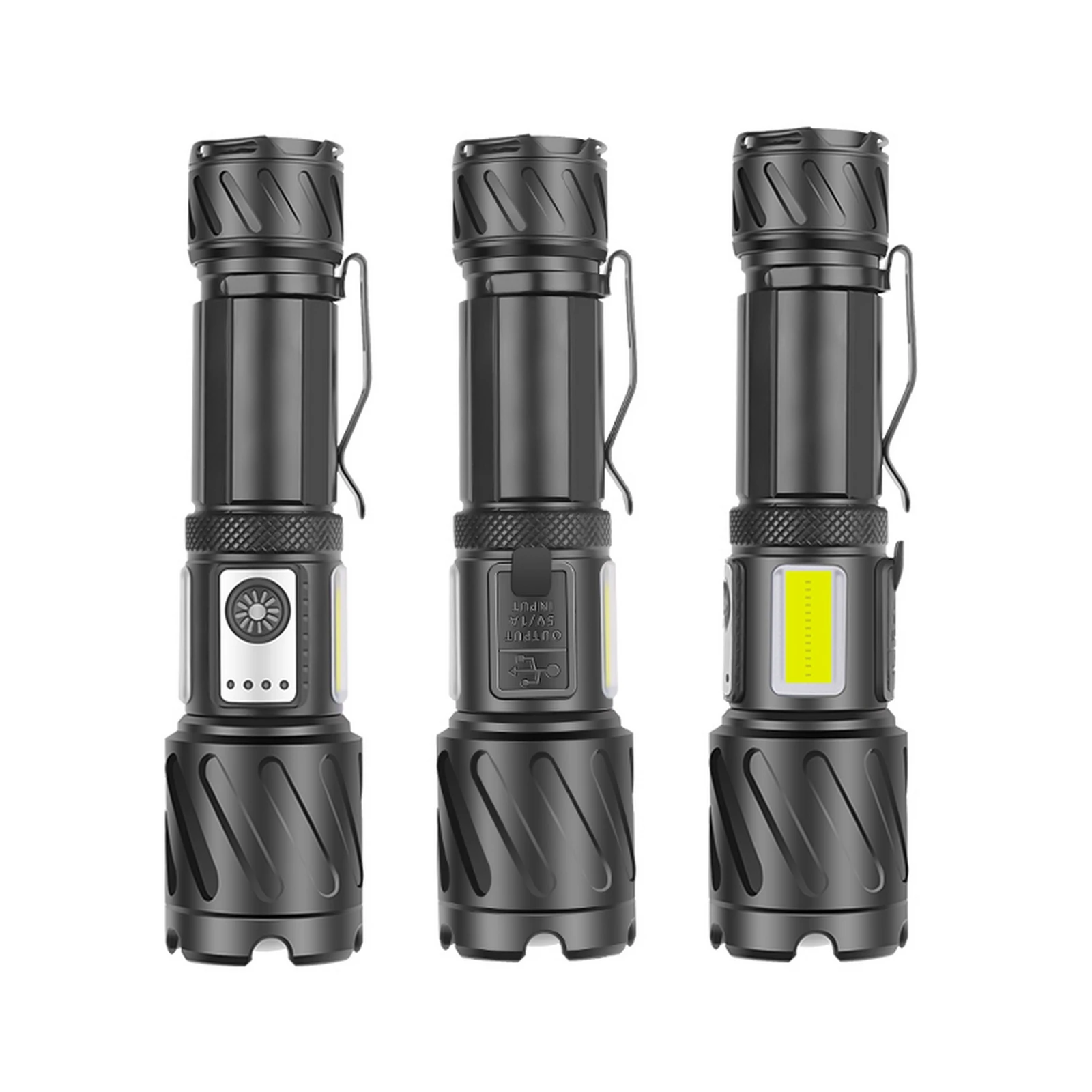 

10000 Lumens Camping Flashlight USB Rechargeable Torch Outdoor Telescopic Zoom Emergency LED Light With 6 Light Modes