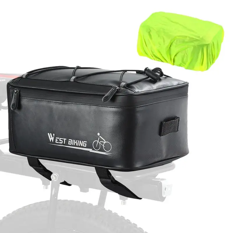 

Bike Trunk Bag Bicycle Rack Rear Carrier Bag 4L Bicycle Commuters Bag Water Resistant Bike Rack Bag With Rain Cover Bike Bags
