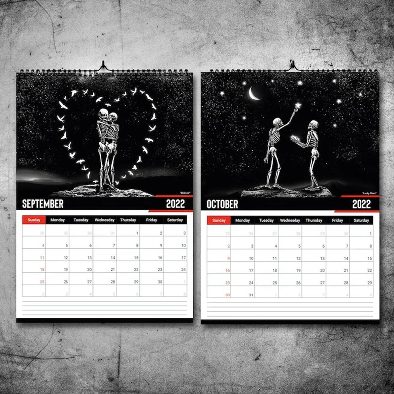 

2022 Gothic Art Wall Calendar Featuring Home Living Room Decoration New Year Christmas Gifts