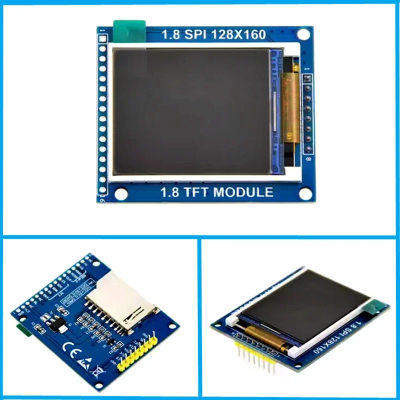 Фото 1-5 шт. Оригинальный новый 1,8-дюймовый последовательный SPI TFT LCD-модуль-дисплей с адаптером PCB IC, матрица 128x160 точек, 3,3В/5В, совместимый интерфейс IO №3