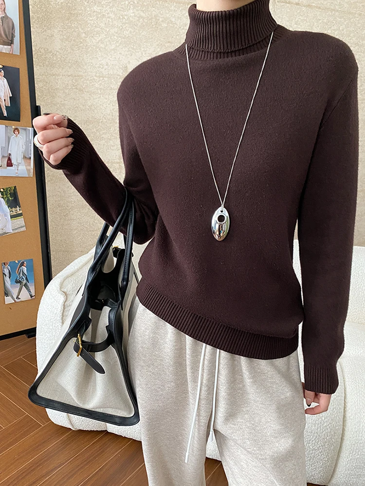 BZVW модный вязаный пуловер в стиле минимализм женский зимний 2024 новая водолазка с