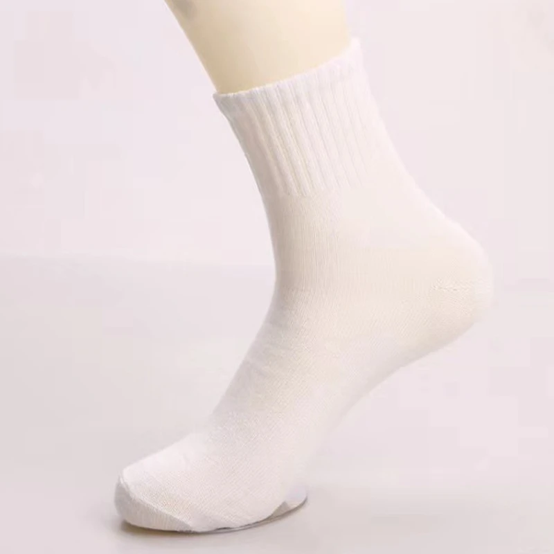 50 Pairs Men Plain Color Cotton Socks Middle Tube Autumn Winter Comfortable Socks