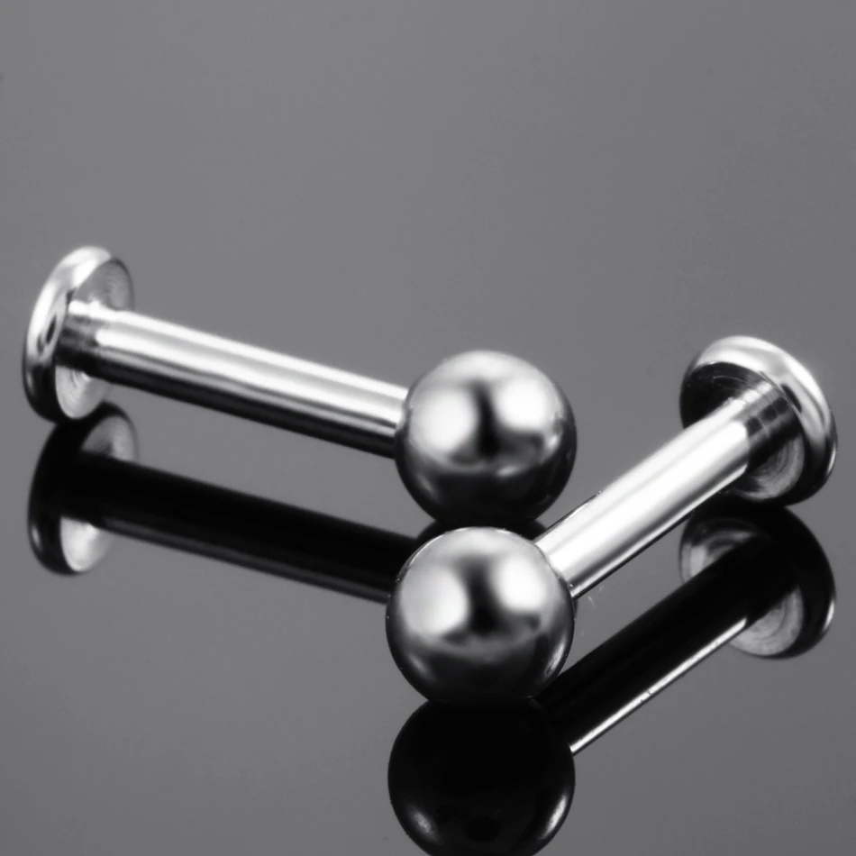Фото Aumeo, 5 шт., титановые шариковые лабреты для пирсинга, 14G, 16G, 18G, с внутренней резьбой, для губ, ушей, хряща, трагуса, украшения для тела №4