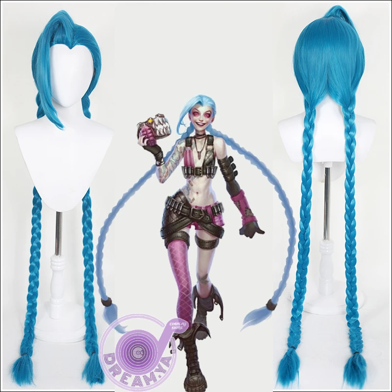 120 см/47 дюймов модель LOL Jinx искусственная пушка синтетические волосы для