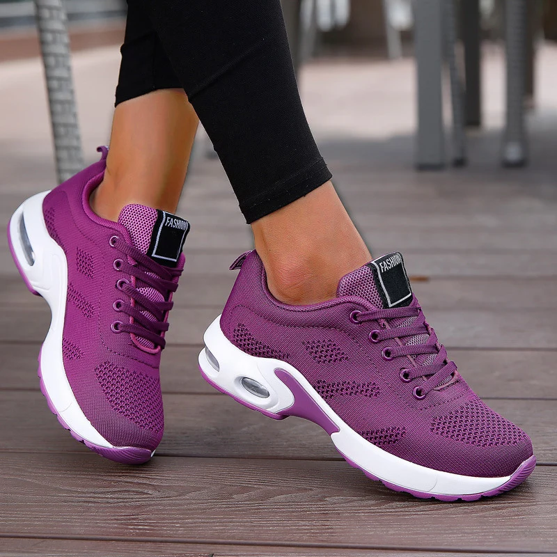 

Кроссовки женские на шнуровке, дышащие прогулочные, на платформе, модная обувь