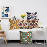 bohemian style pattern decorative pillow case 4545cm polyester cotton home decor mandala cushion cover sofa throw pillowcase