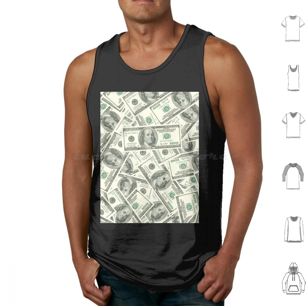

Money Money Money , One Million Dollars , Cash , One-Hundred-Dollar Bills By Airam Tank Tops Vest Sleeveless Money Bills 100