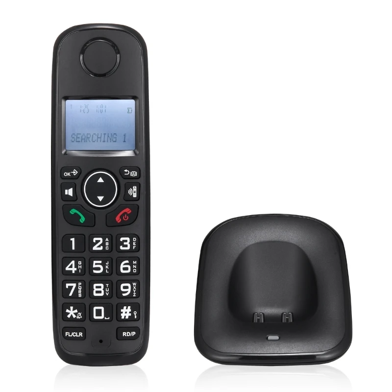 

D1001 Fixed Landline Wireless Telephone Stylish with Multi Languages Caller Display Backlit and Number Storage