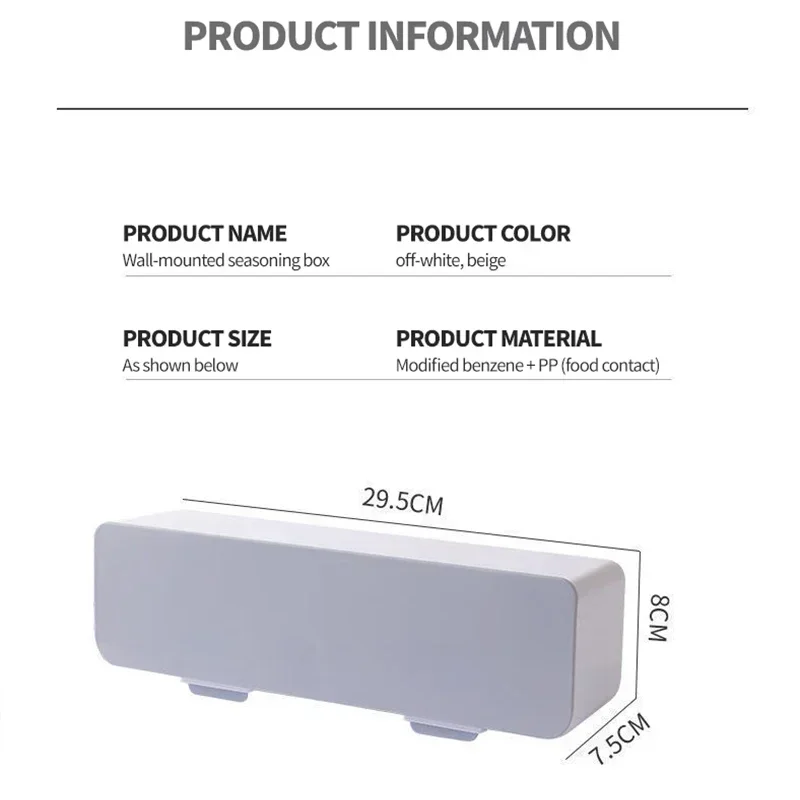 

Wall 4cups Organizer Storage Rack With Seasonings Mount Kitchen Spoons Bowl Shaker Sugar Condiment Shelf Spice Salt Kitchen Box