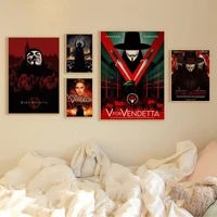 classic hackers movie v for vendetta movie posters vintage room bar cafe decor aesthetic art wall painting