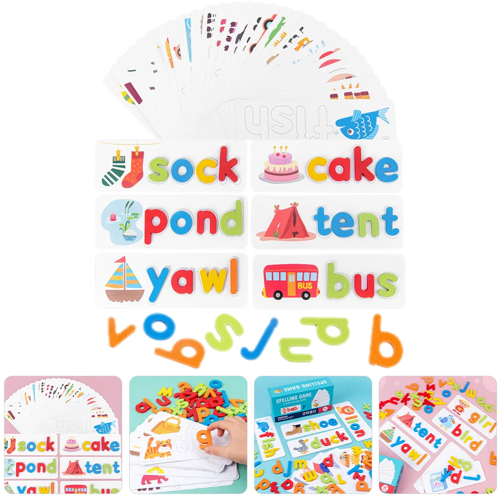 

Kids Toy Brain Game English Words Spell Blocks Wooden Alphabet Toys Learning Education Toddler