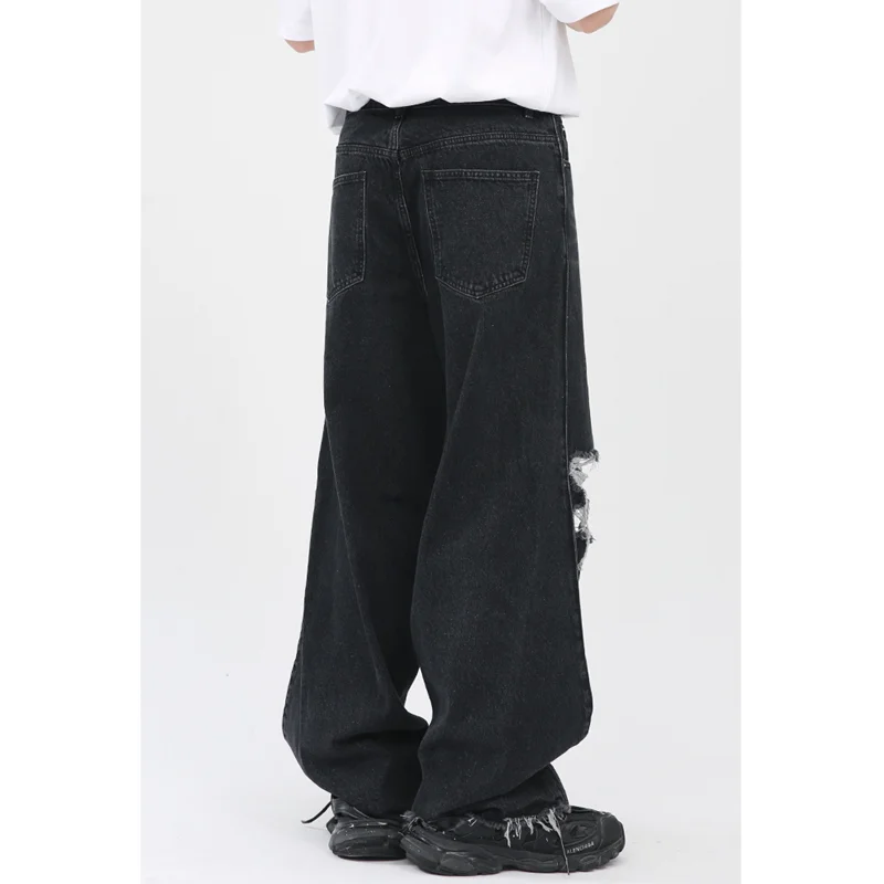 Streetwear Men Hip Hop Loose Straight Cylinder Letter Printing Casual Pants Versatile Comfortable Jeans Autumn and Winter Female