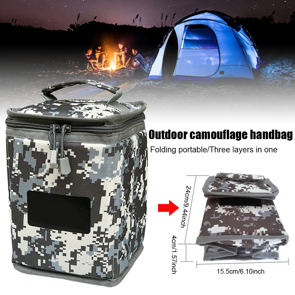 

Folding Light Lamp Lantern Bag Outdoor Camping Gas Stove Storage Bag Portable Cylinder for Outdoor Hiking Travelling Picnic