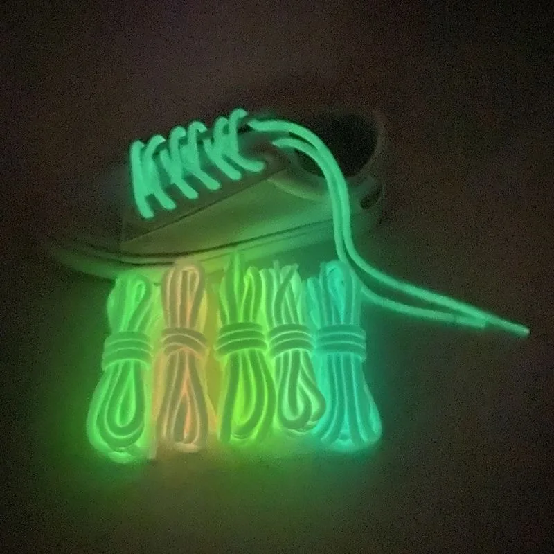 

High Quality Luminous Round Shoelaces For Canvas Sneakers Glow In The Dark White Pink Blue Shoe Laces Accessories
