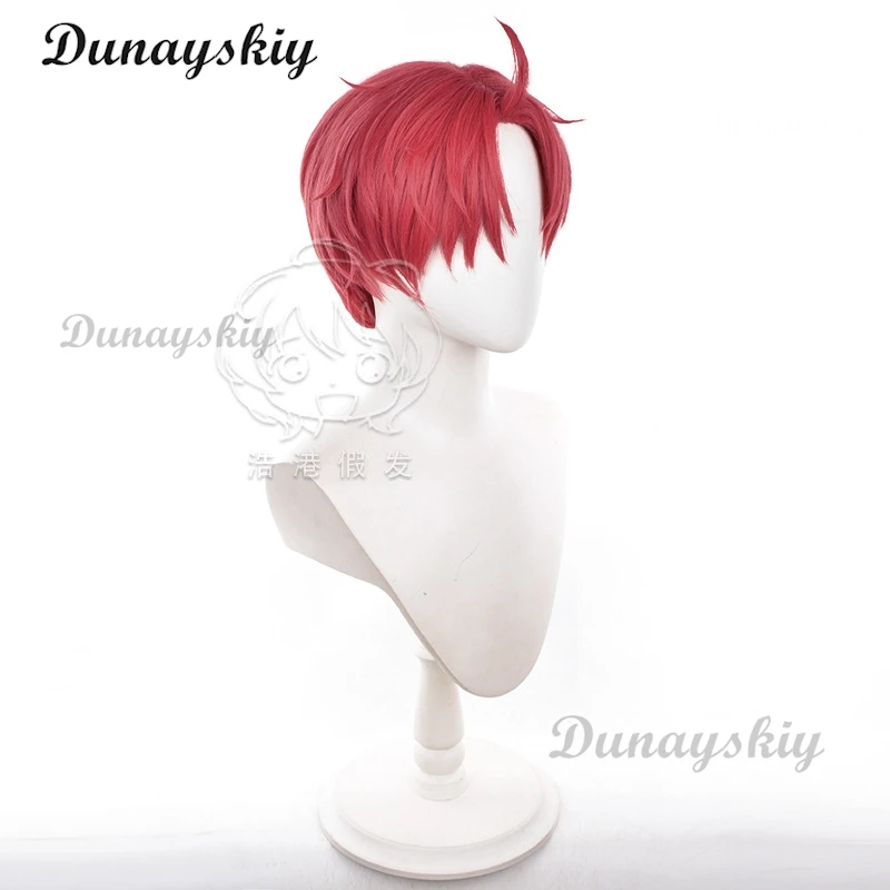 Парик для косплея одудан Цзинь Enjoji из аниме одувандан красные короткие волосы