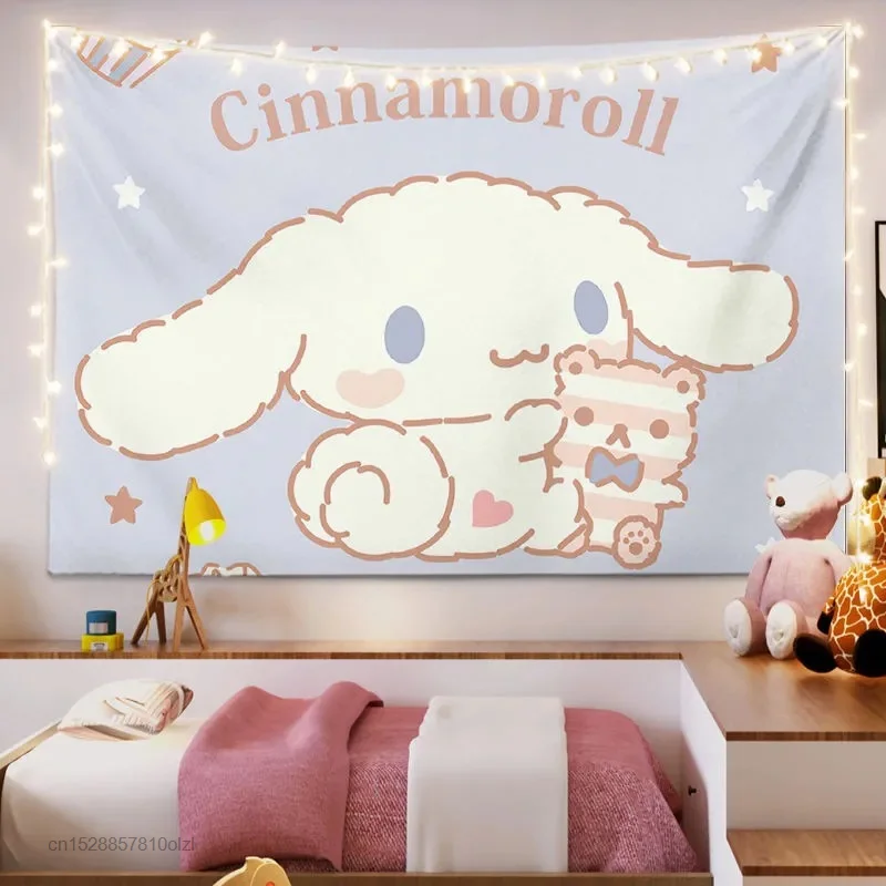 Kawaii Sanrio гобелен Hello Kitty My Melody Cinnamoroll Kuromi милый мультяшный фон Декор для гостиной |