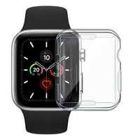 slim full case for apple watch series 7 6 5 4 se silicone cover for iwatch 40 41 44 45mm clear tpu screen protector