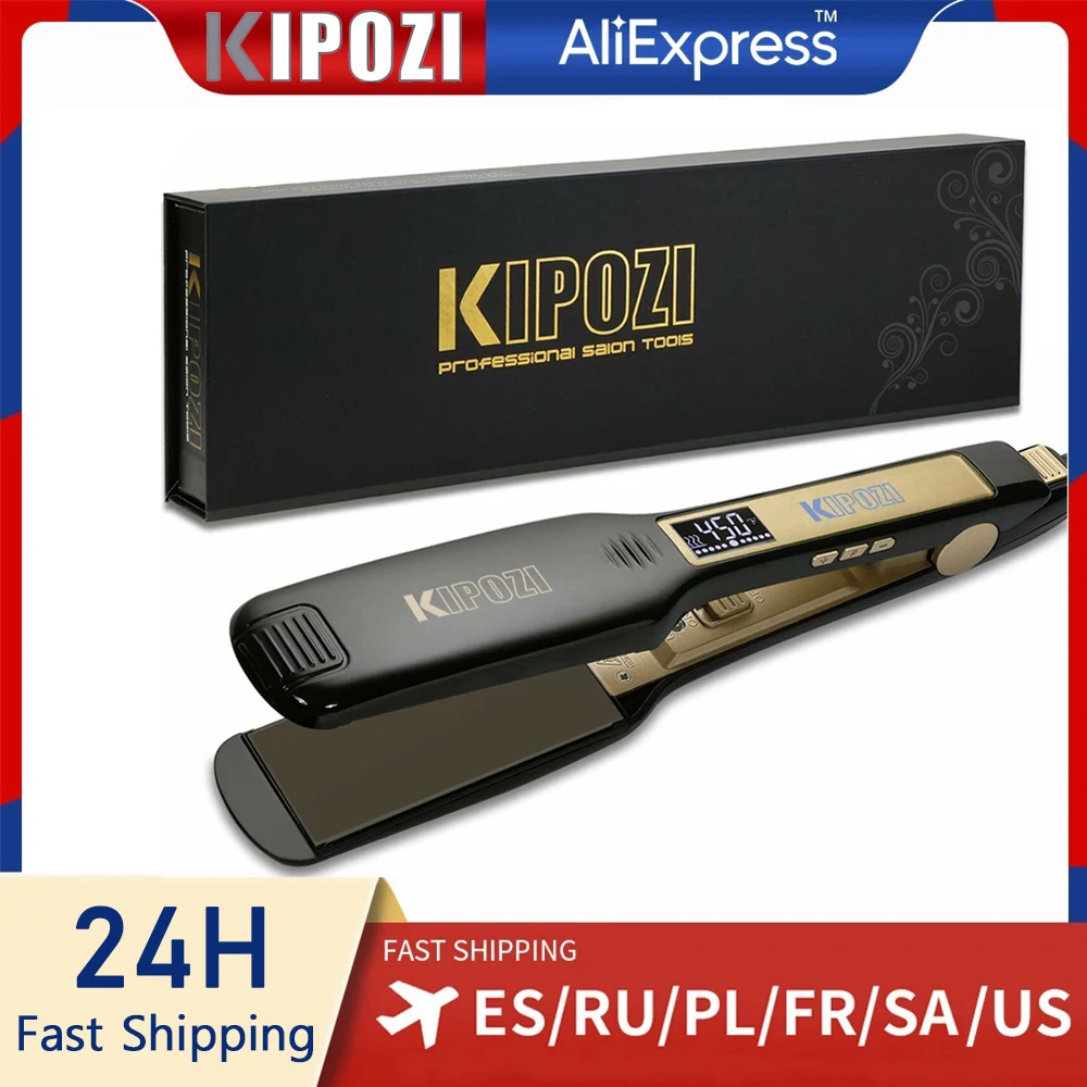 KIPOZI паровой выпрямитель для волос утюжок выпрямления Турмалин Керамика