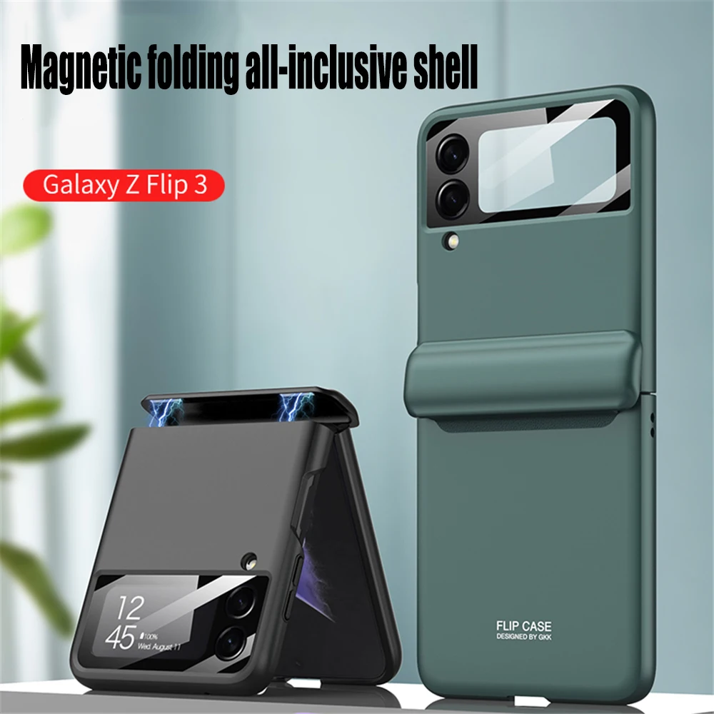 

Защитная Магнитная задняя крышка для камеры Samsung Galaxy Z Flip 3 5G, Роскошный Матовый Жесткий ударопрочный чехол для телефона из поликарбоната