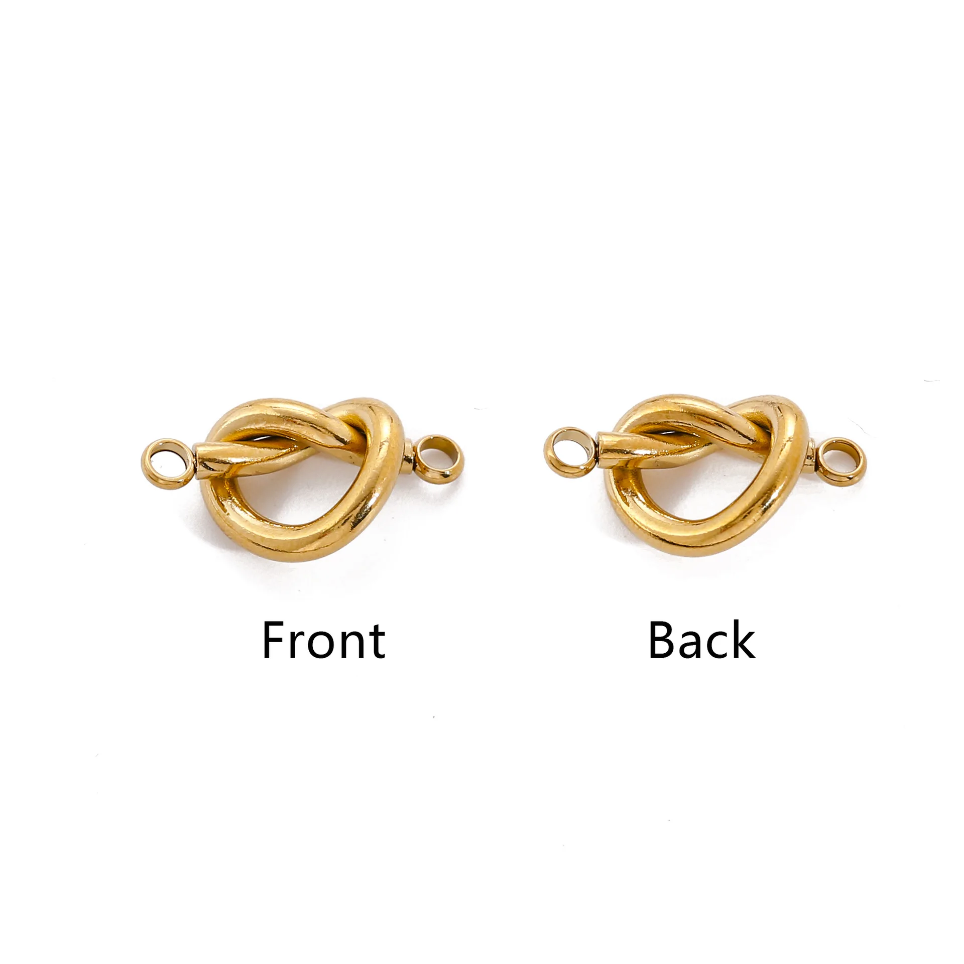 3Pcs/Lot Stainless Steel 3D Hearts Shape Charms Pendants Double Hole Bracelet Necklace Connector DIY Handmade Jewelry Making