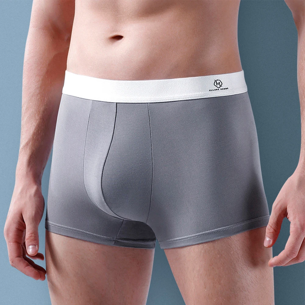 

Men Bulge Pouch Boxers Soft Modal Breathable Underwear Seamless Boxer Briefs Trunks Shorts Underpants Calzoncillo Hombre