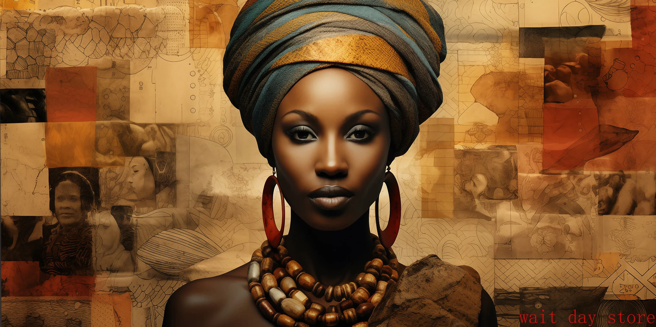 

Абстрактная картина "Черная женщина", печать на холсте