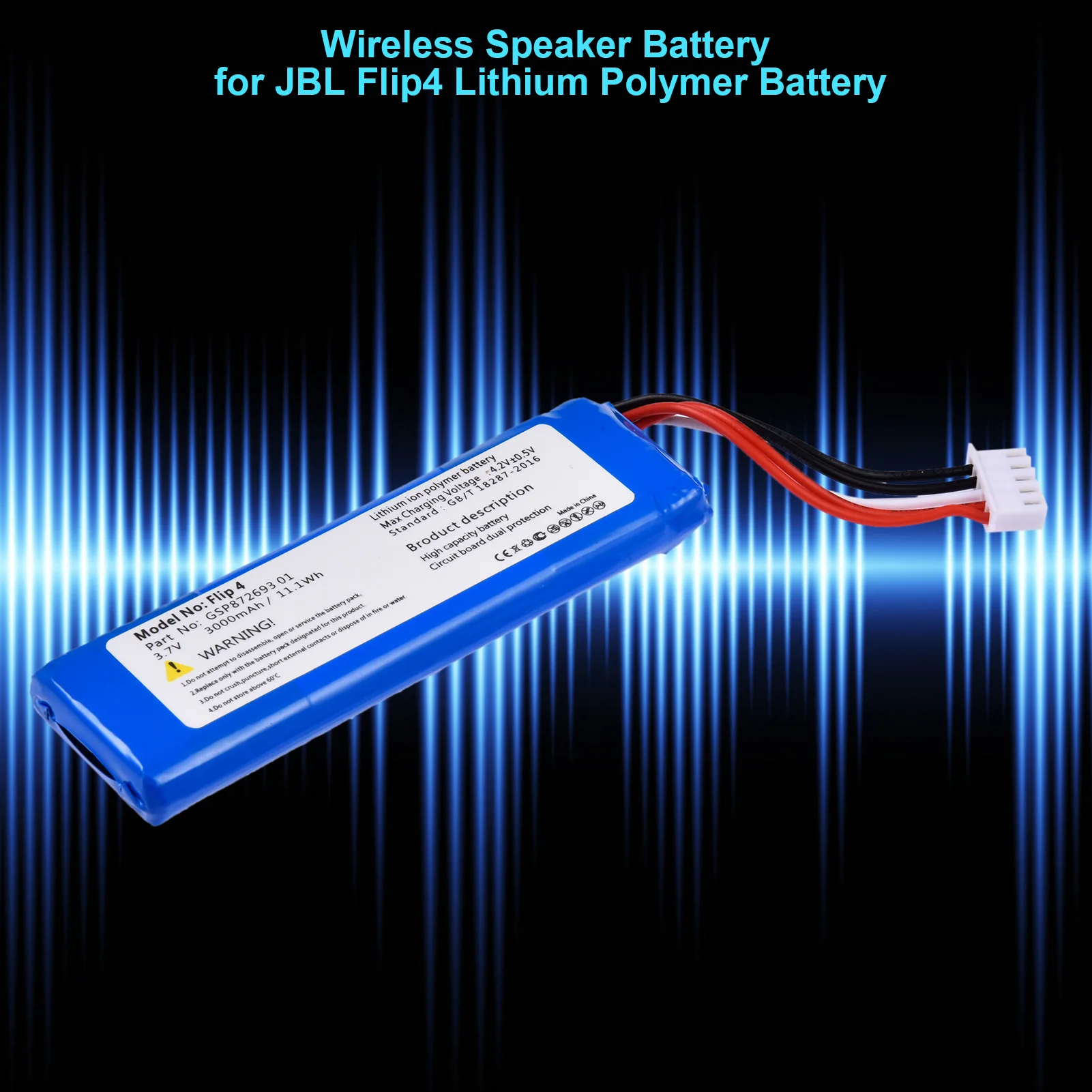 Аккумулятор для динамика JBL Flip 4 GSP87269301 3 7 в Ач сменный литий-полимерный