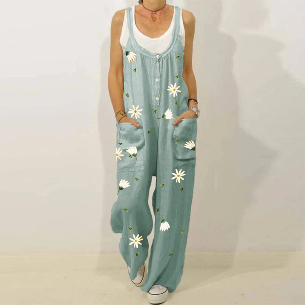 Женский комбинезон на пуговицах без рукавов |