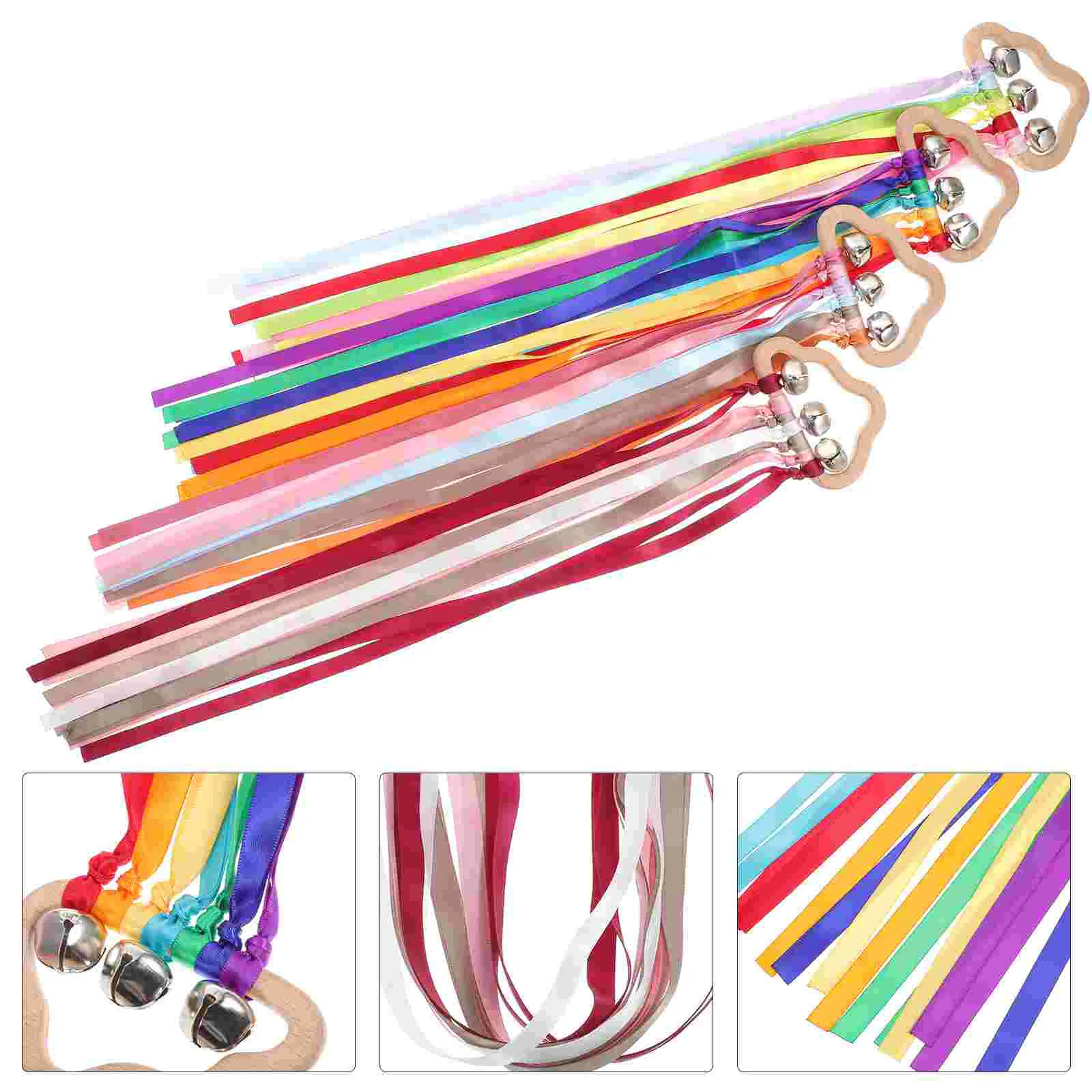 

Ribbon Rainbow Hand Kite Sensory Toysdance Wooden Ribbons Ring Sticks Streamers Baby Montessori Stunt Dancing Interactive Wand
